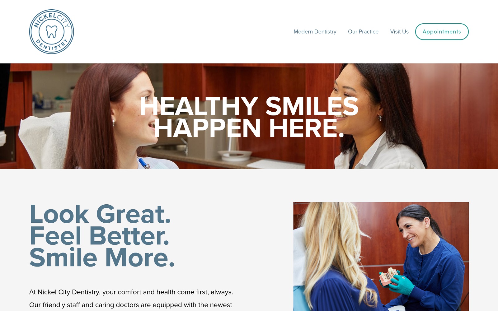 Nickelcitydentistry. Com screenshot