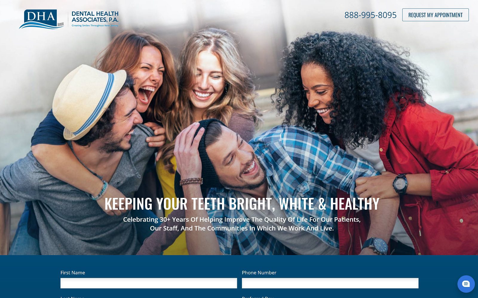 The Screenshot of Dental Health Associates, P.A. Website