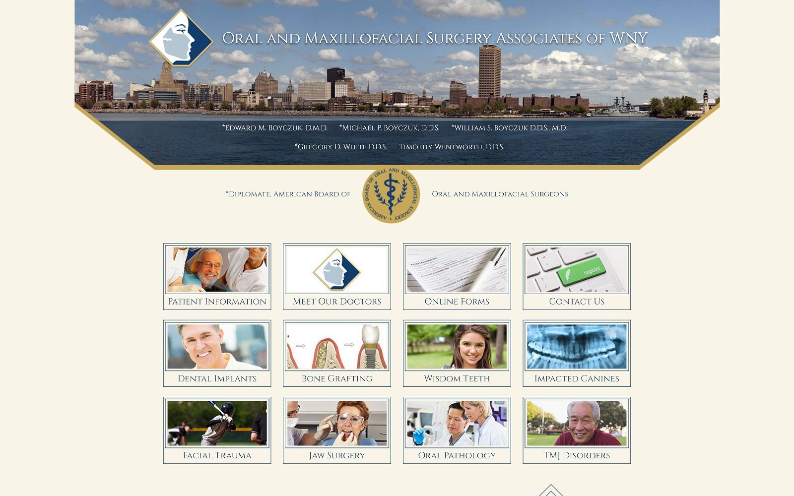 The Screenshot of Oral and Maxillofacial Surgery Associates of WNY Website