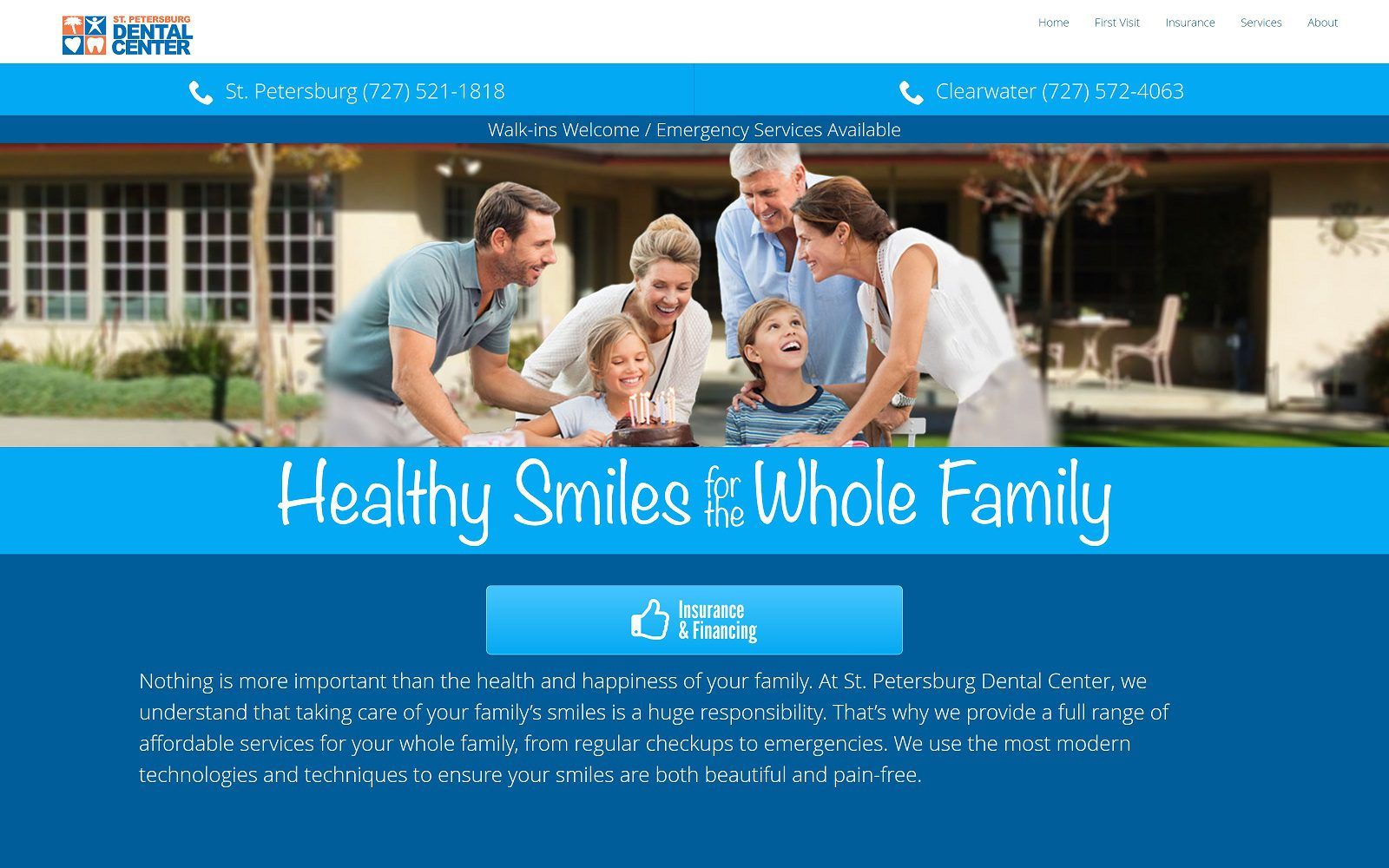 The Screenshot of St Petersburg Dental Center Website