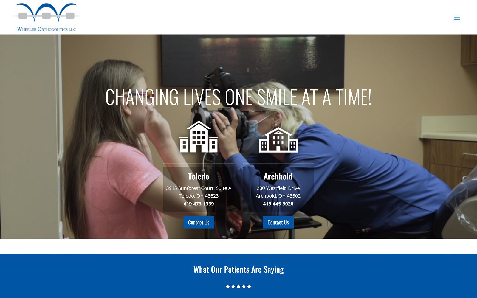 The screenshot of wheeler orthodontics, llc | toledo, oh website