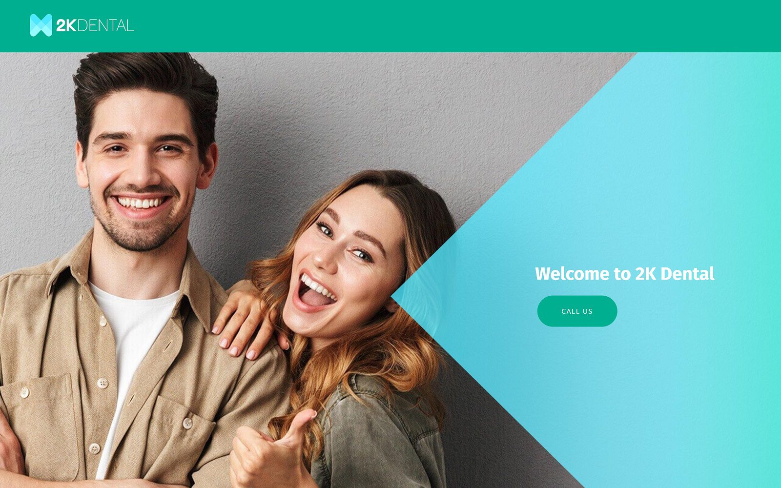 The screenshot of 2k dental website