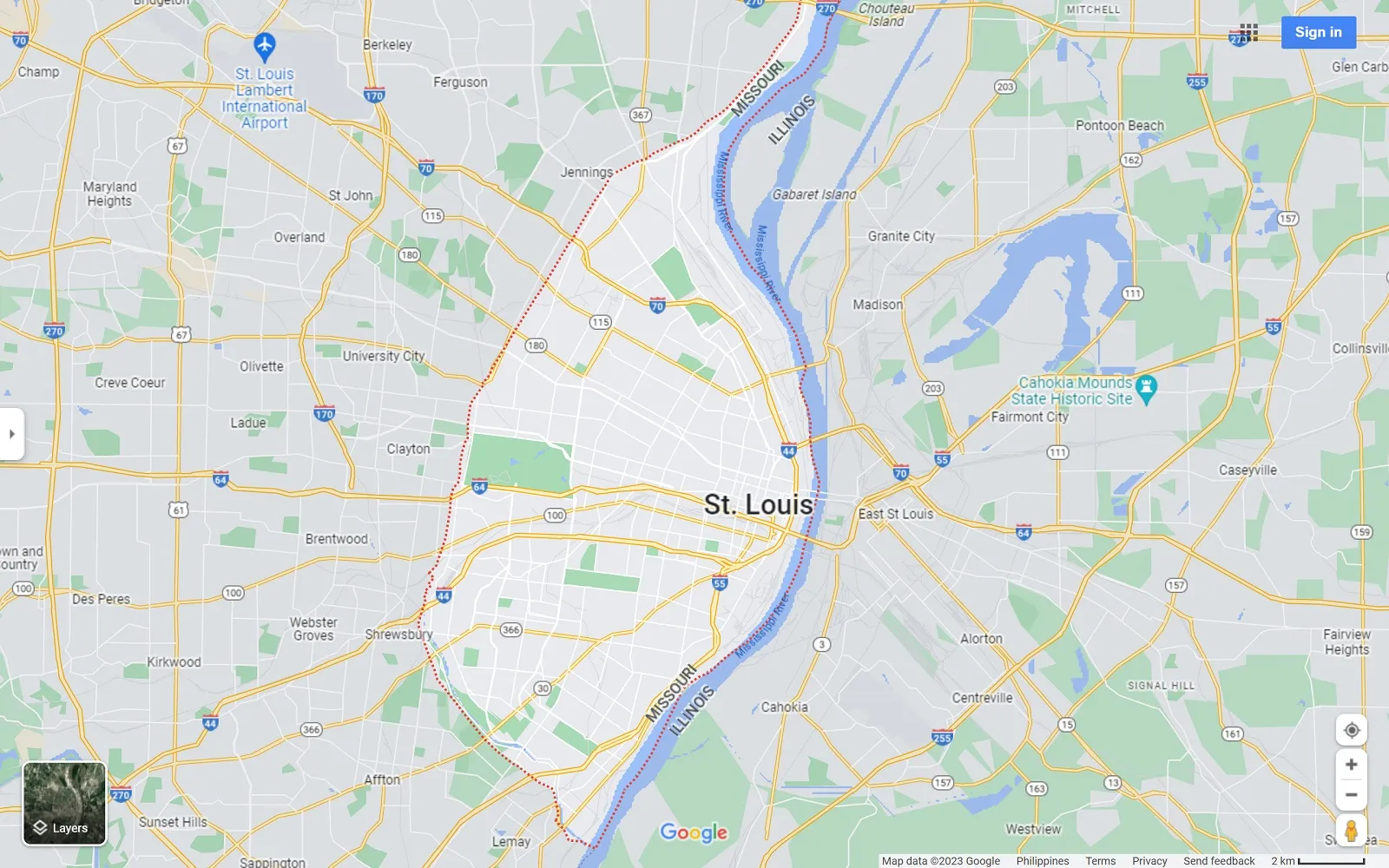 St. Louis Missouri map