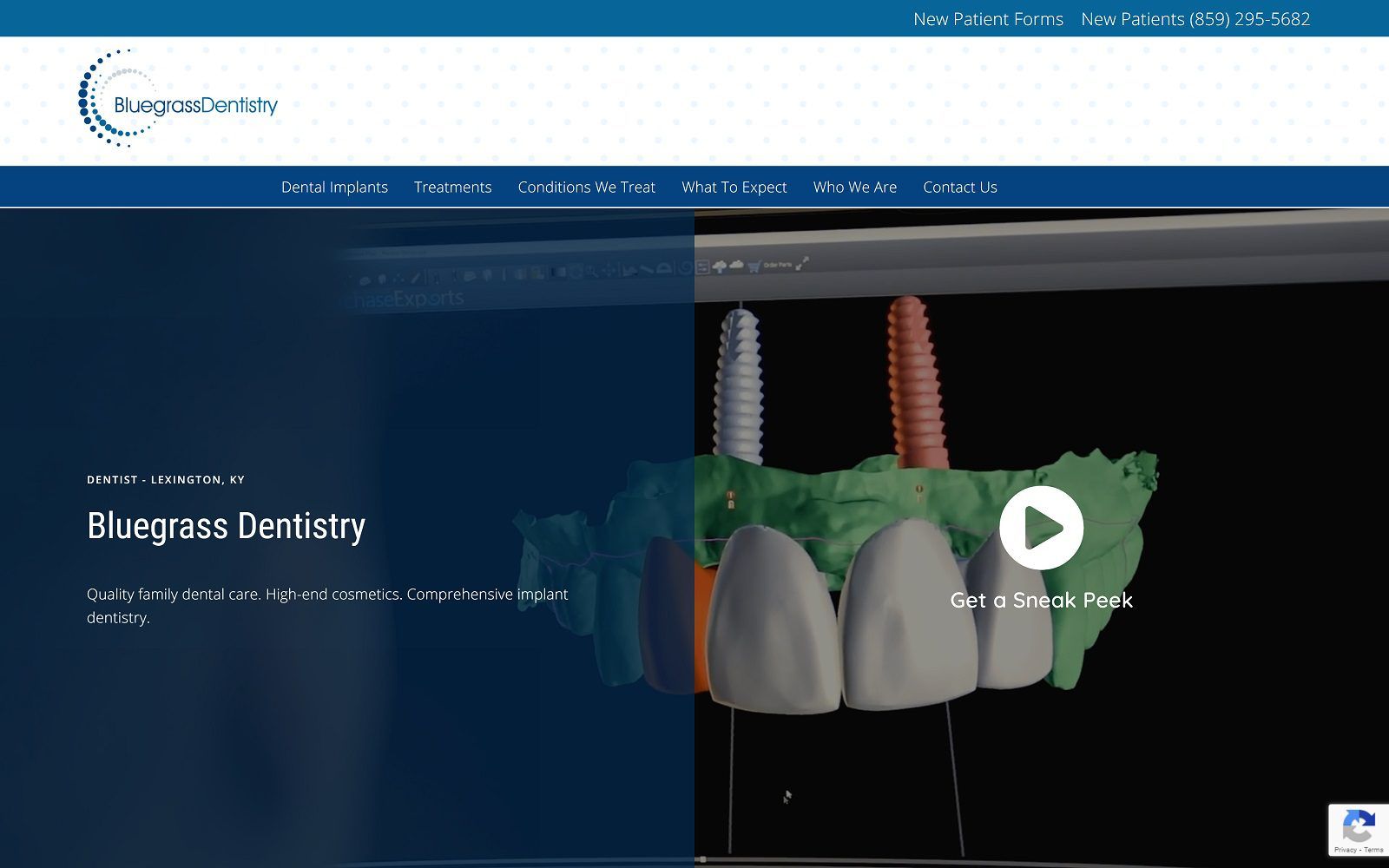 The Screenshot of Bluegrass Dentistry Website