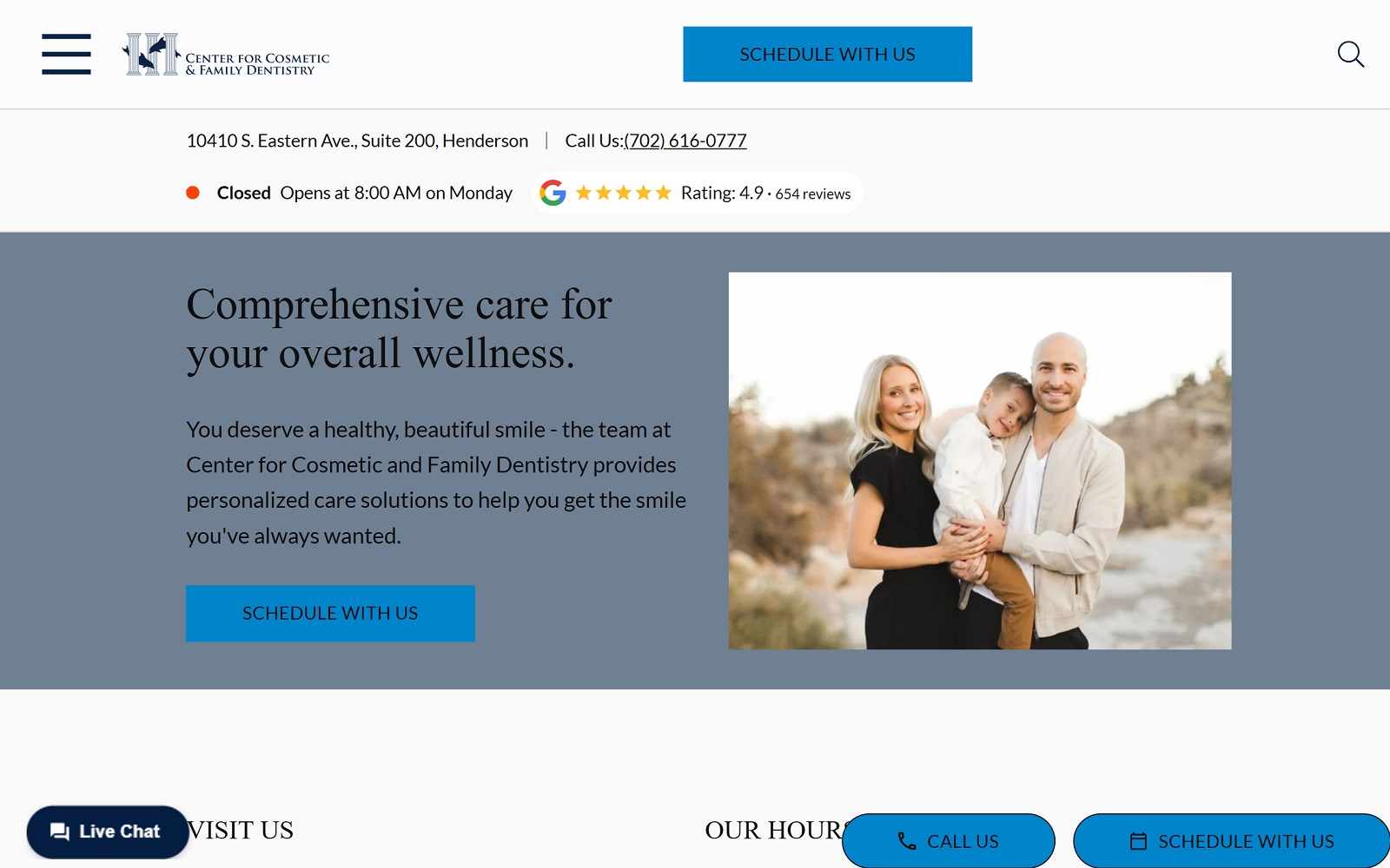 Centerforcosmeticandfamilydentistry. Com screenshot