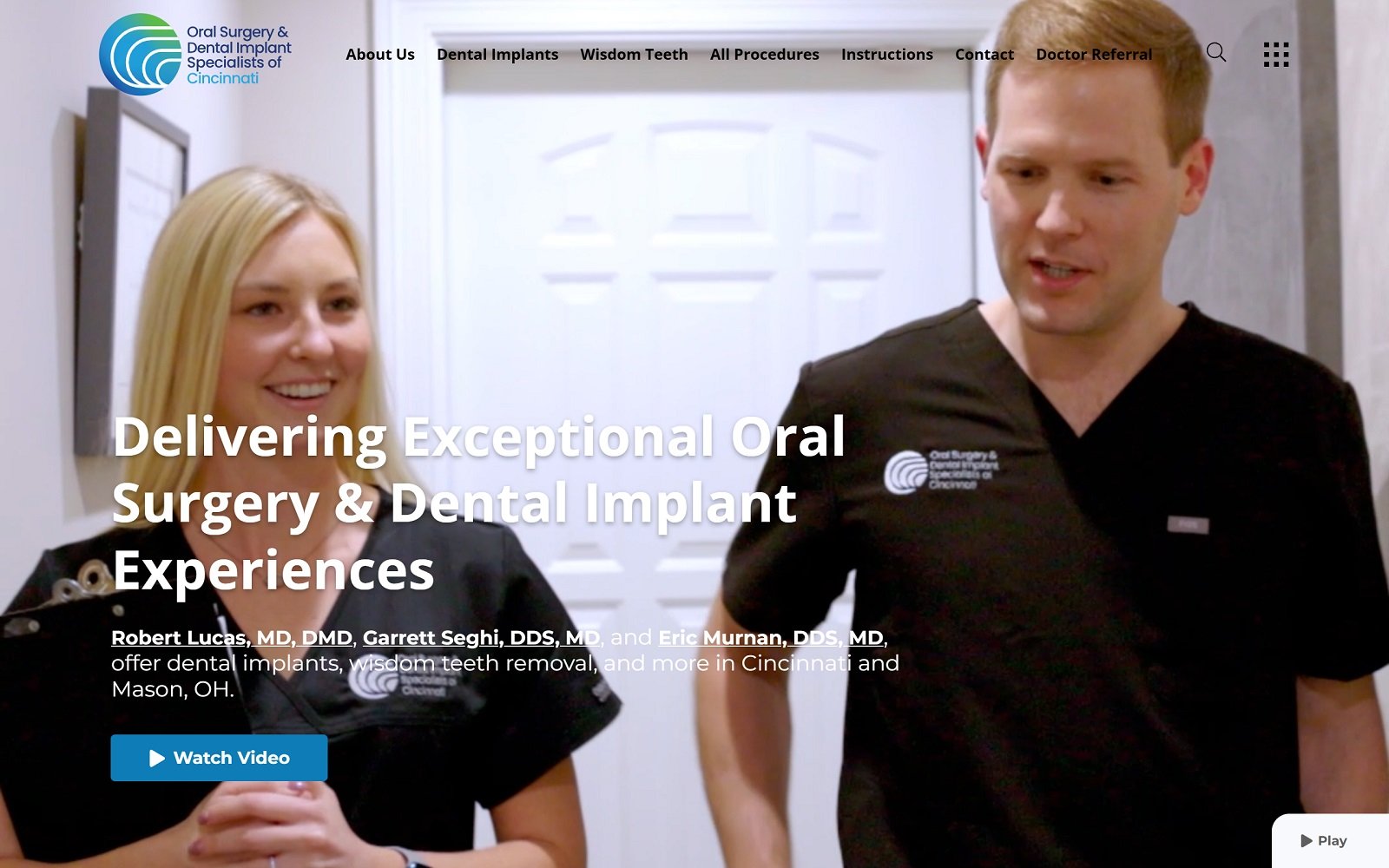 Cincinnatioralsurgeons. Com screenshot