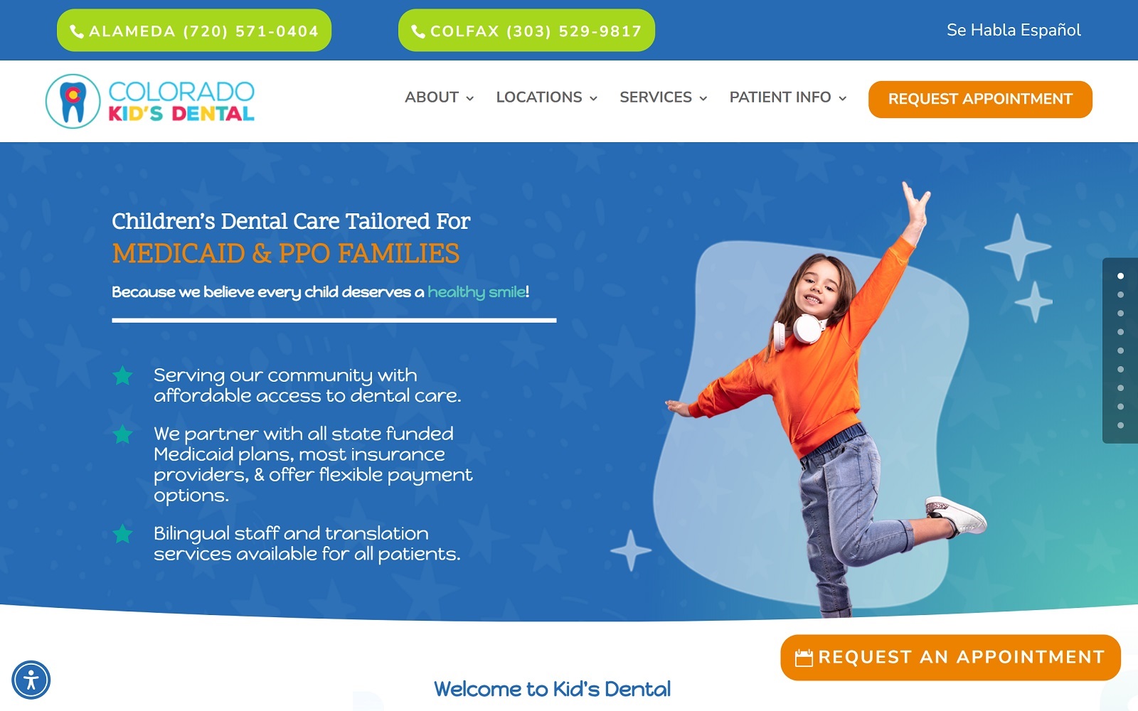 Coloradokidsdental. Com screenshot