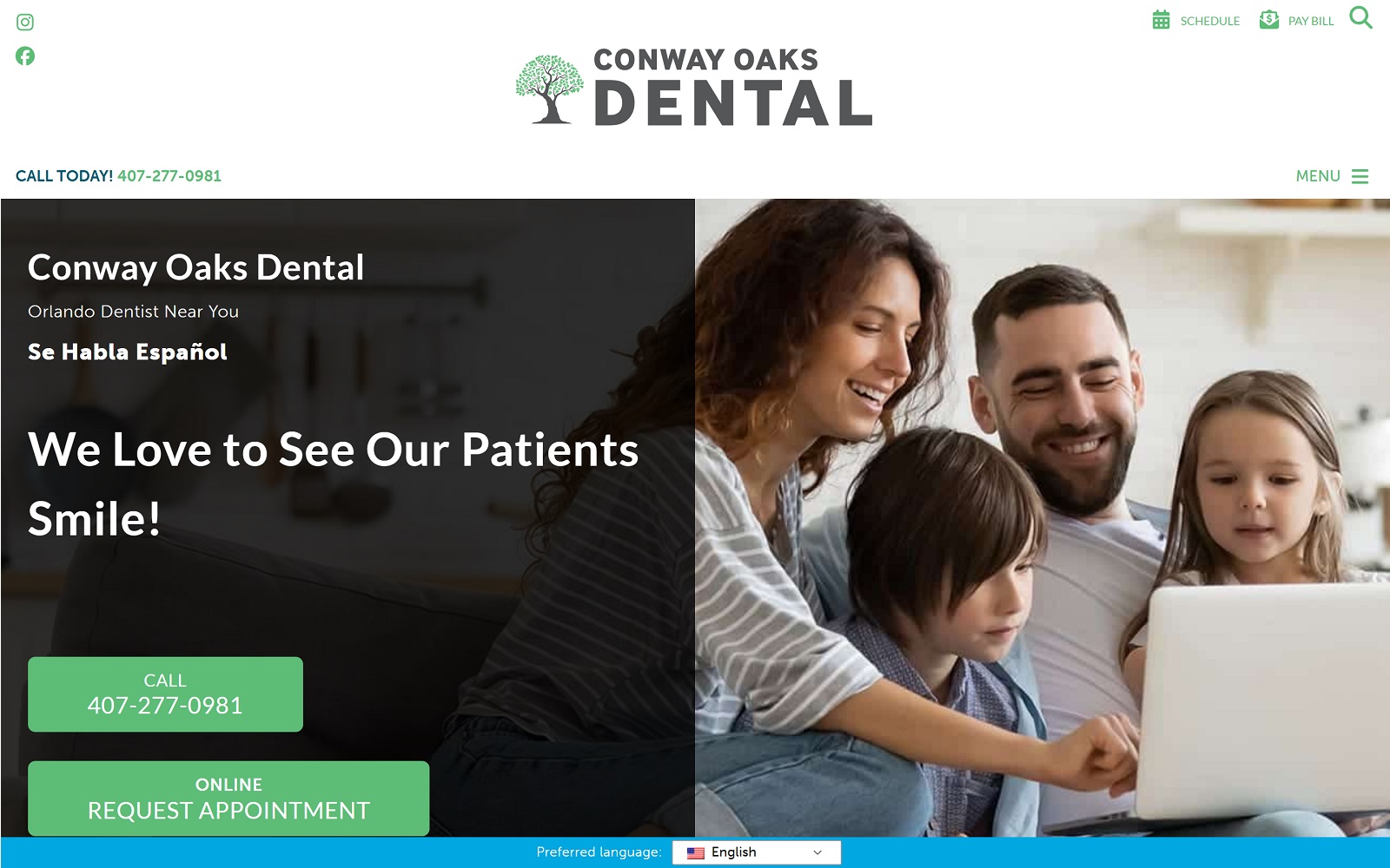 Conwayoaksdental. Com screenshot