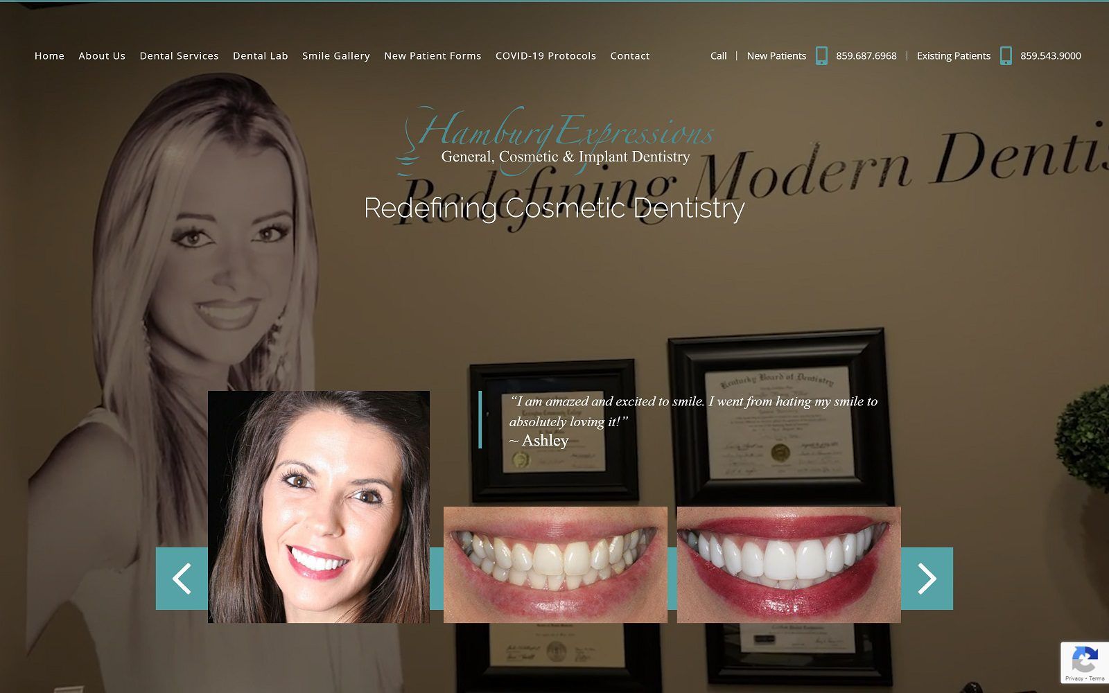 The Screenshot of Hamburg Expressions Cosmetic Dentistry Website