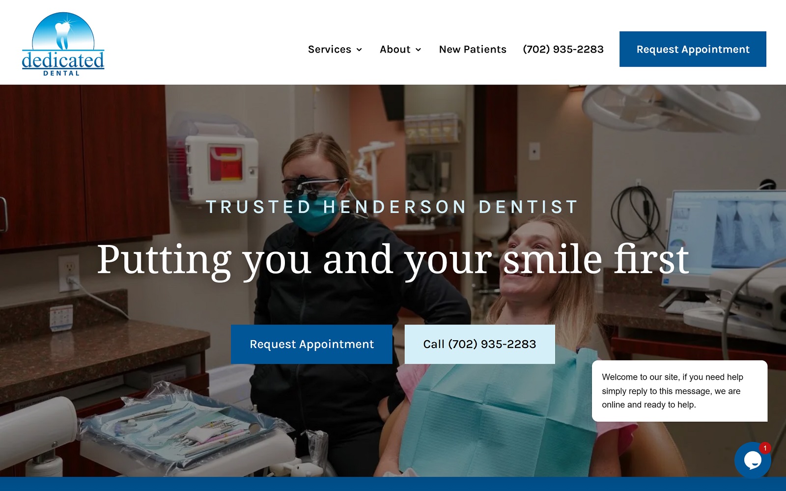 Dedicateddentalcare. Com screenshot