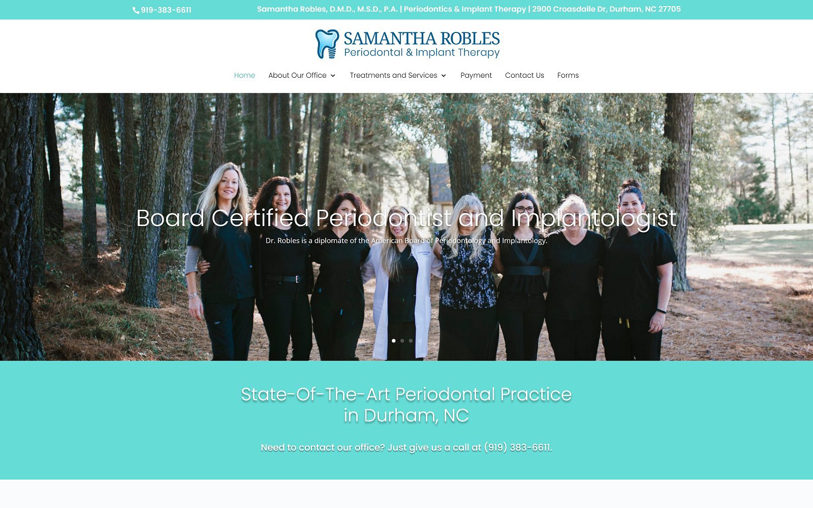 The Screenshot of Samantha Robles, DMD, MSD, PA Website