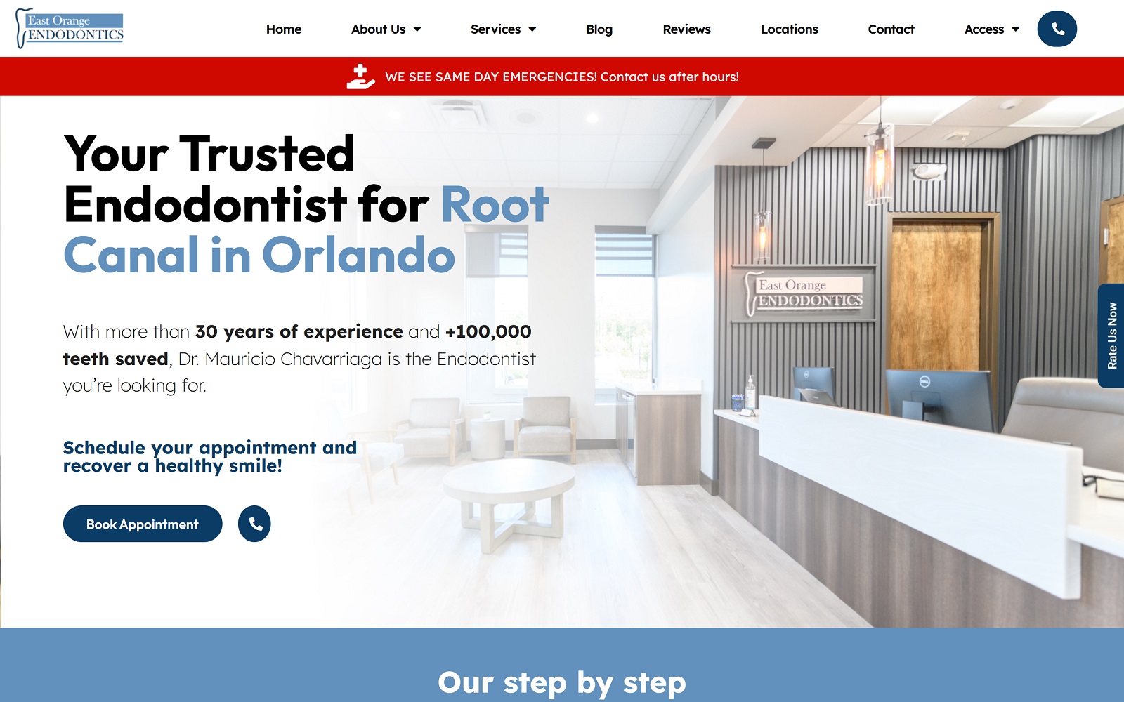 Eastorangeendodontics. Com screenshot