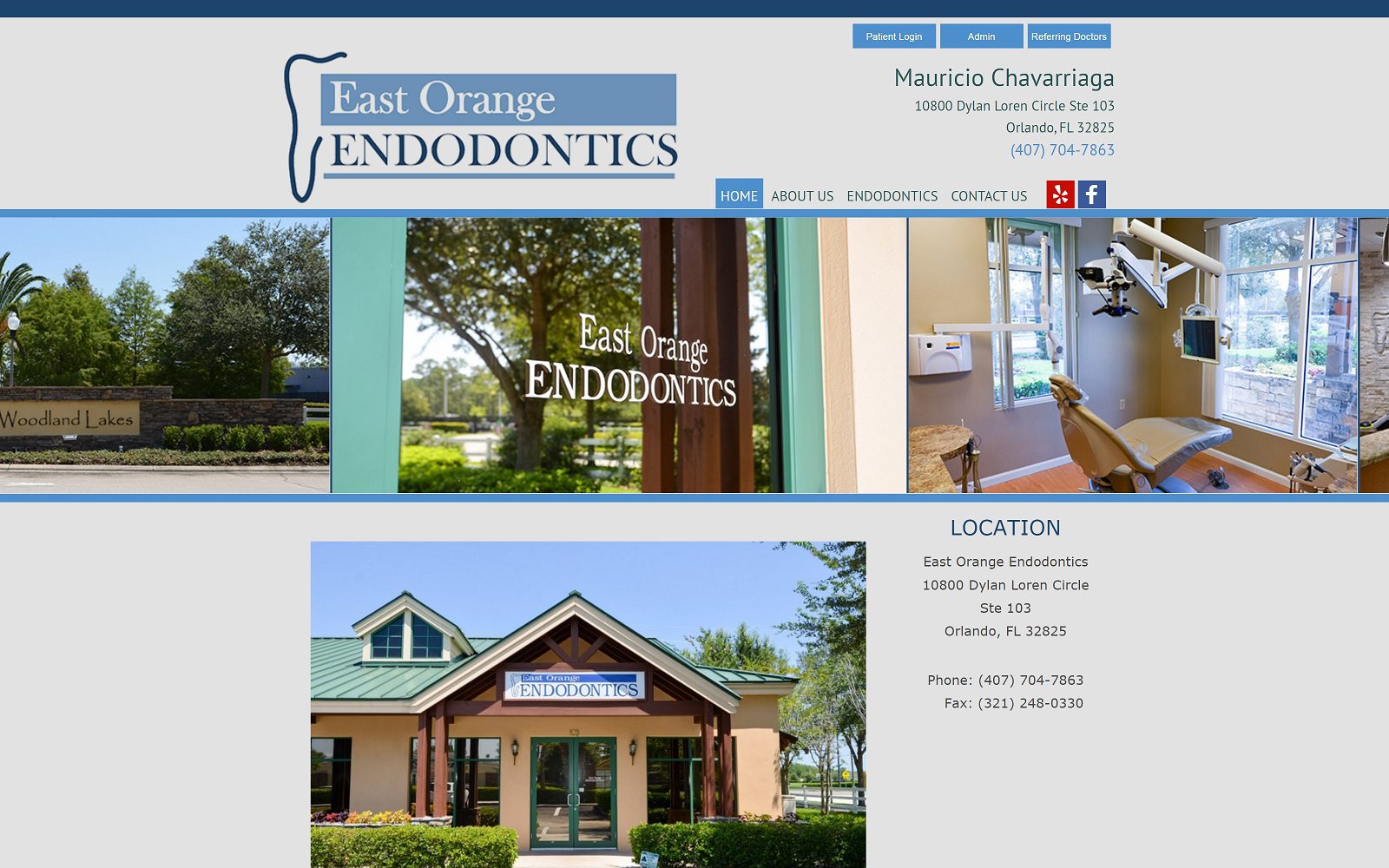 The screenshot of east orange endodontics dr. Mauricio chavarriaga website