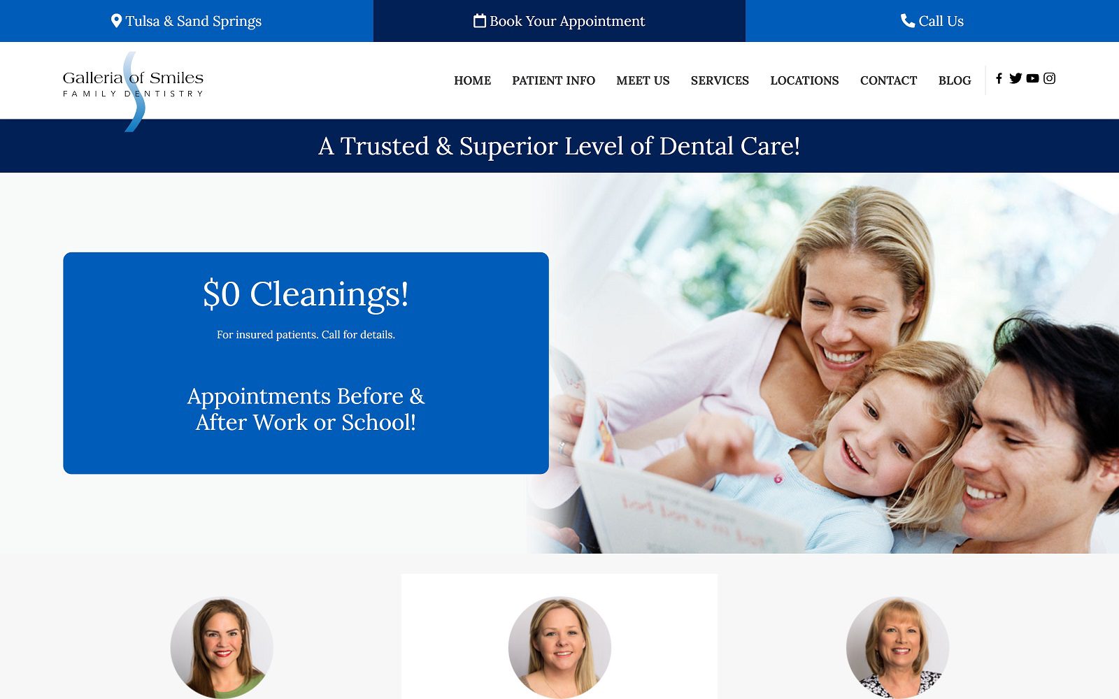 The Screenshot of Galleria of Smiles - Tulsa Website