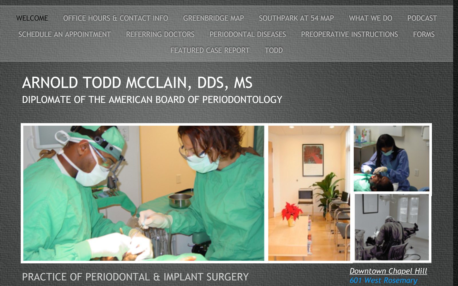 The Screenshot of Dr Arnold Todd Mcclain Website