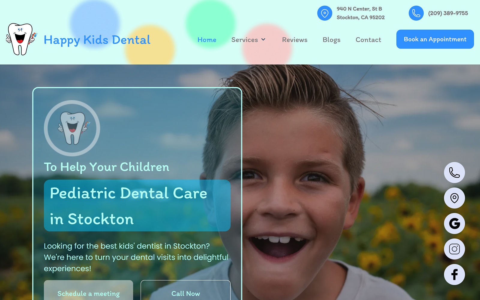 Happykidsdental. Org screenshot