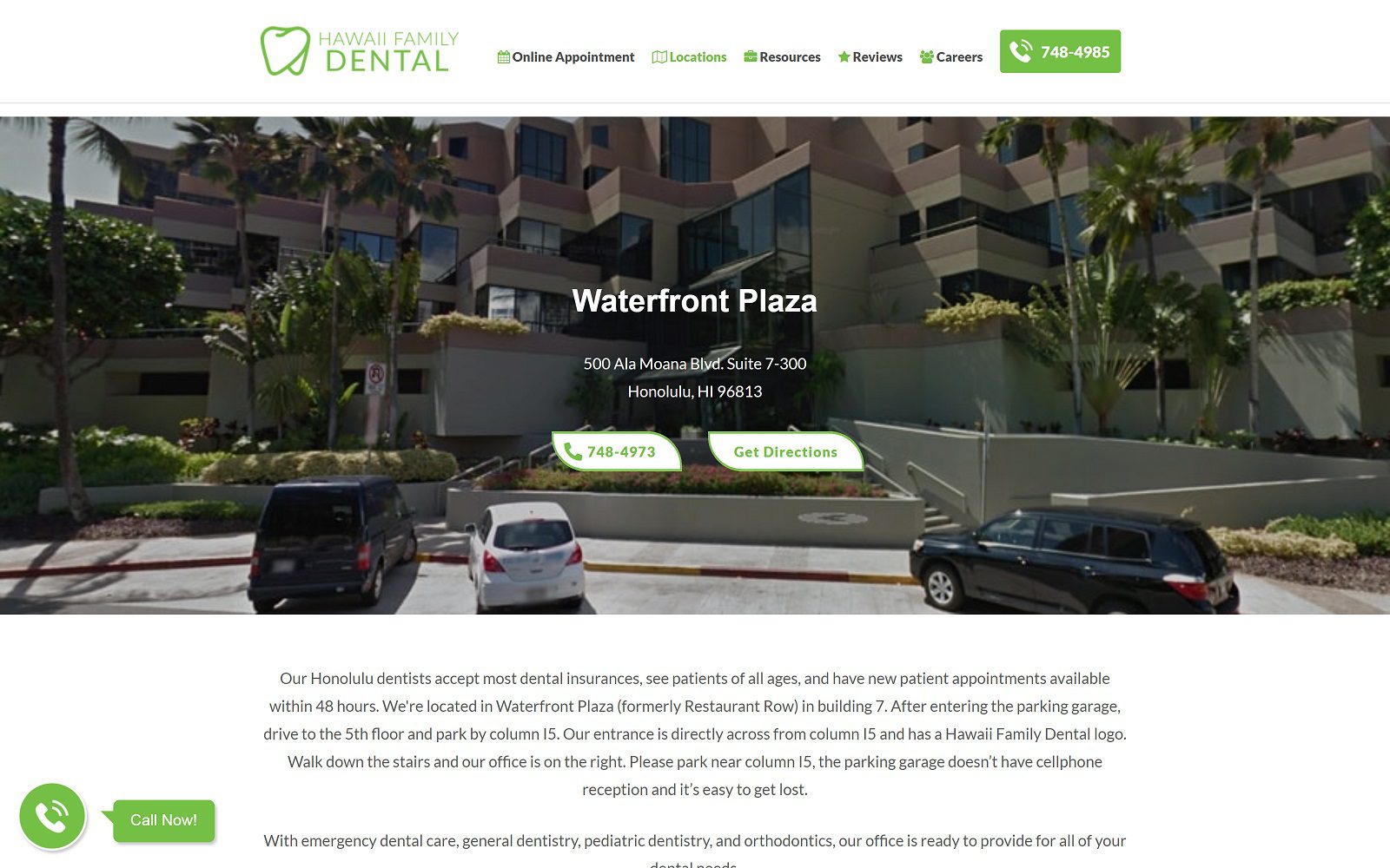The screenshot of hawaii family dental - honolulu website