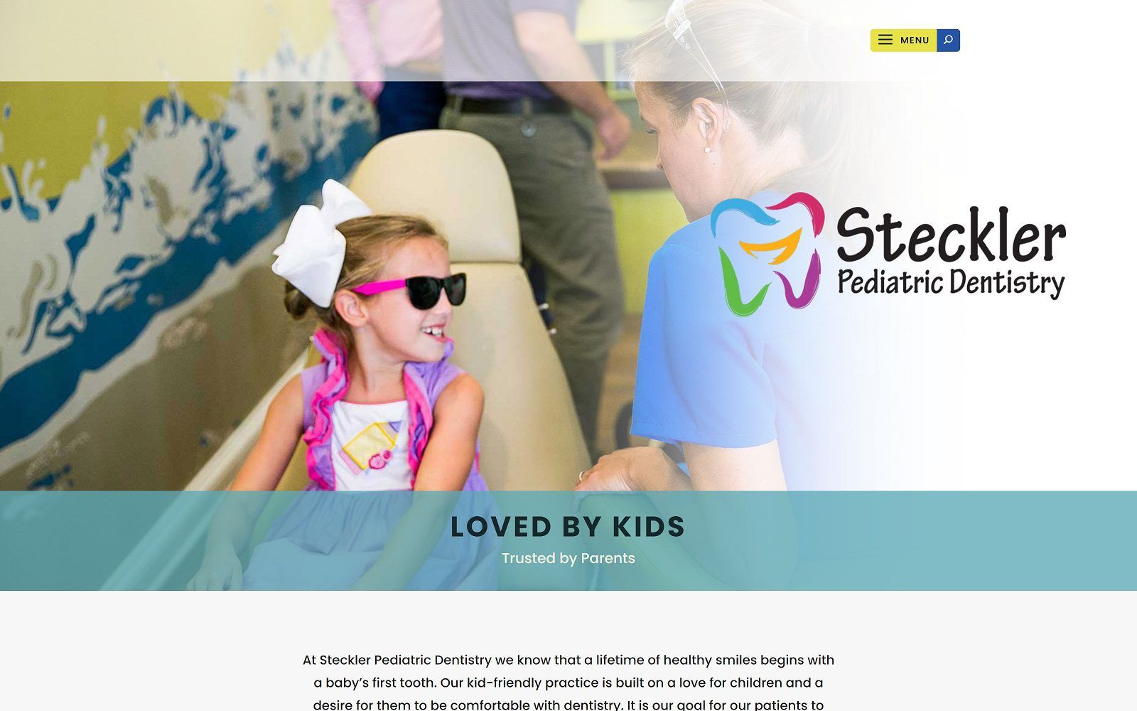 The Screenshot of Steckler Pediatric Dentistry Dr. Daniel Steckler Website