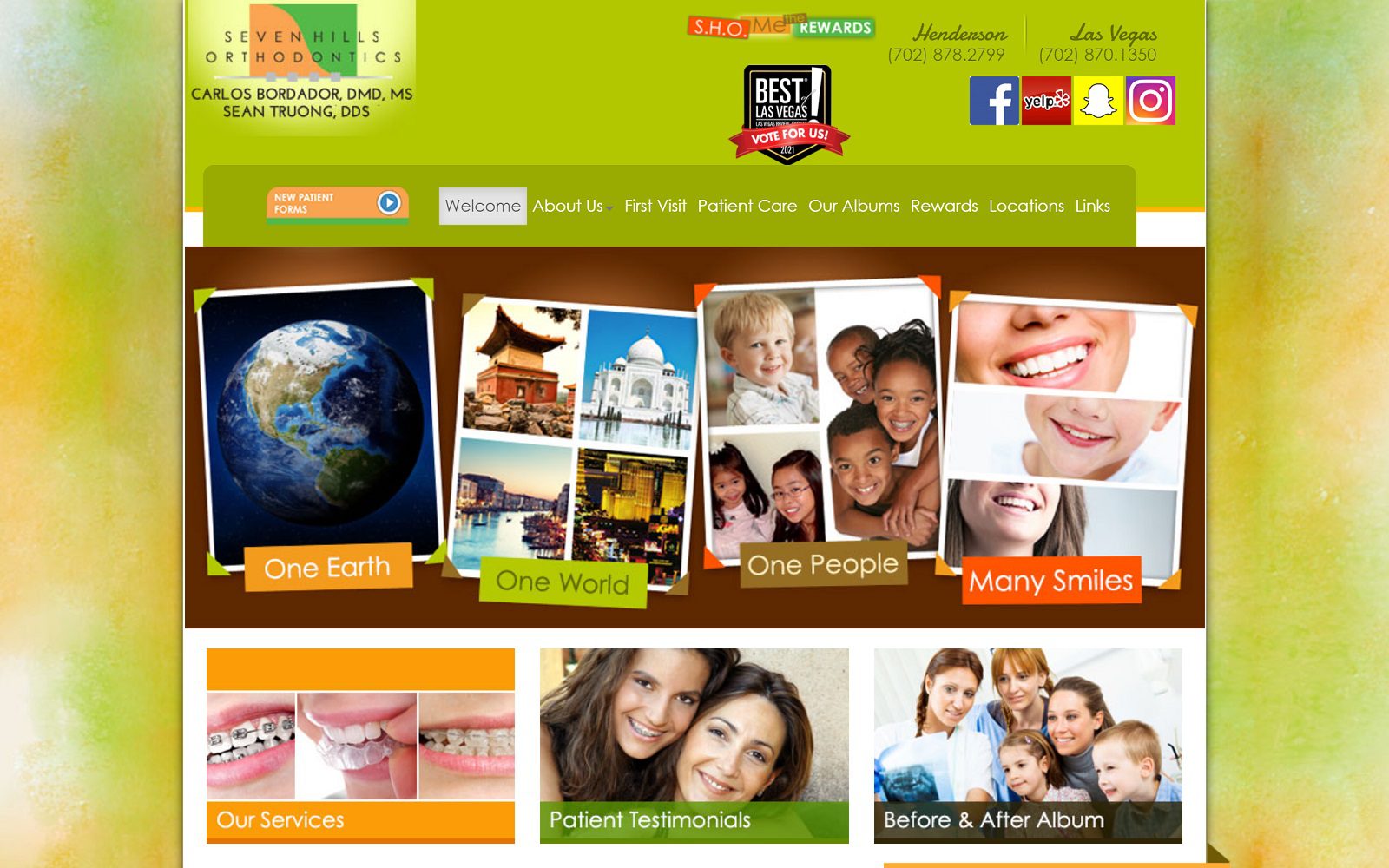 The Screenshot of Seven Hills Orthodontics Website