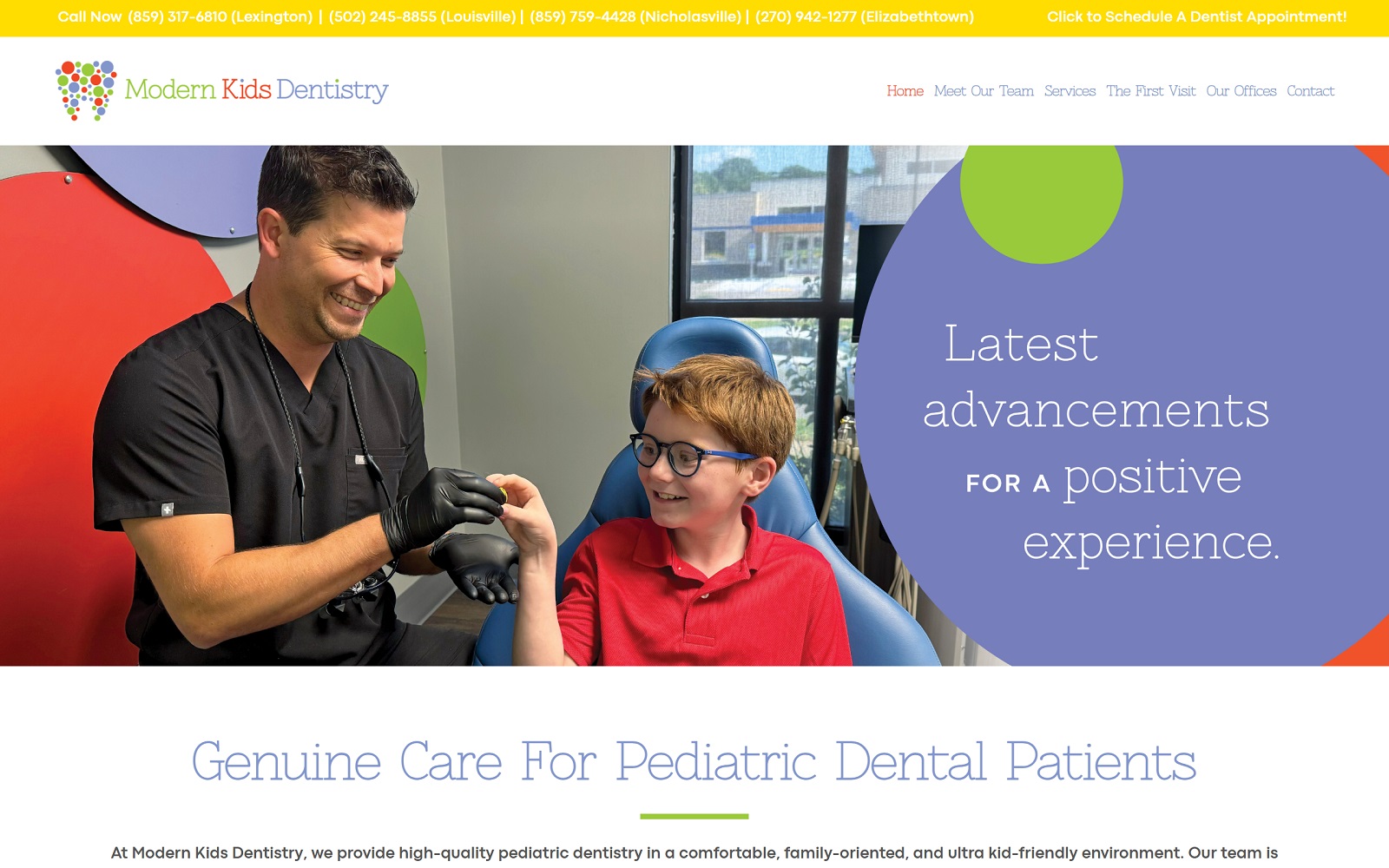 Modernkidsdentistry. Com screenshot