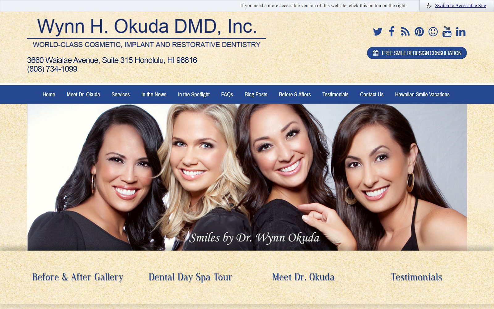 The Screenshot of Wynn H. Okuda DMD Inc Website