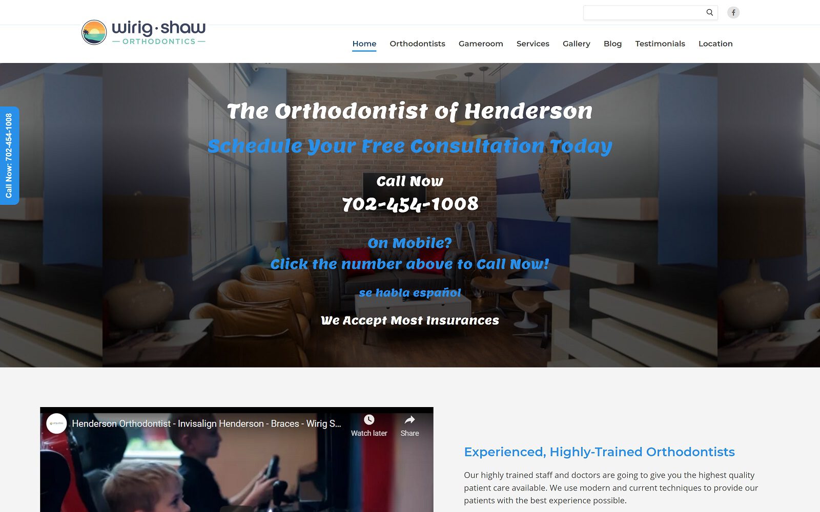 The Screenshot of Wirig Shaw Orthodontics Website