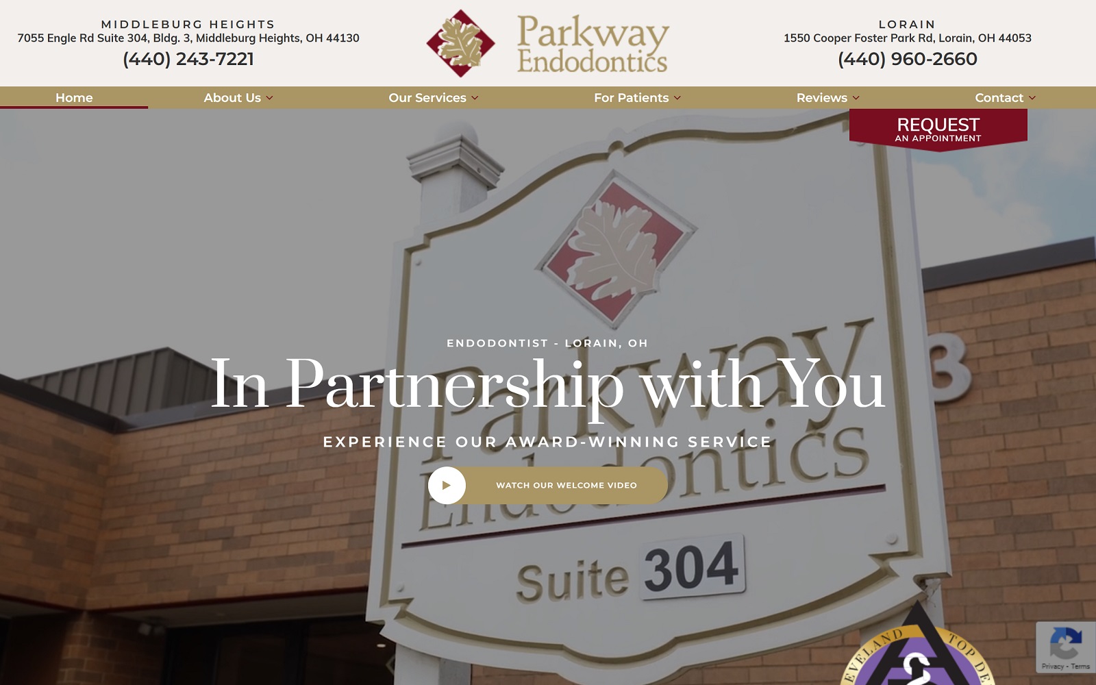 Parkwayendodontics. Com screenshot