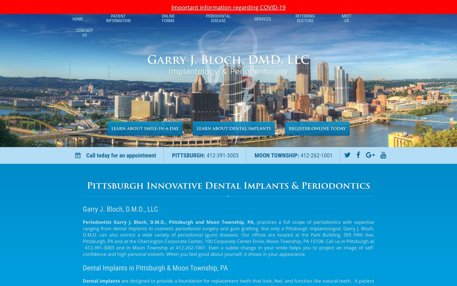 The Screenshot of Garry J Bloch DMD LLC Website