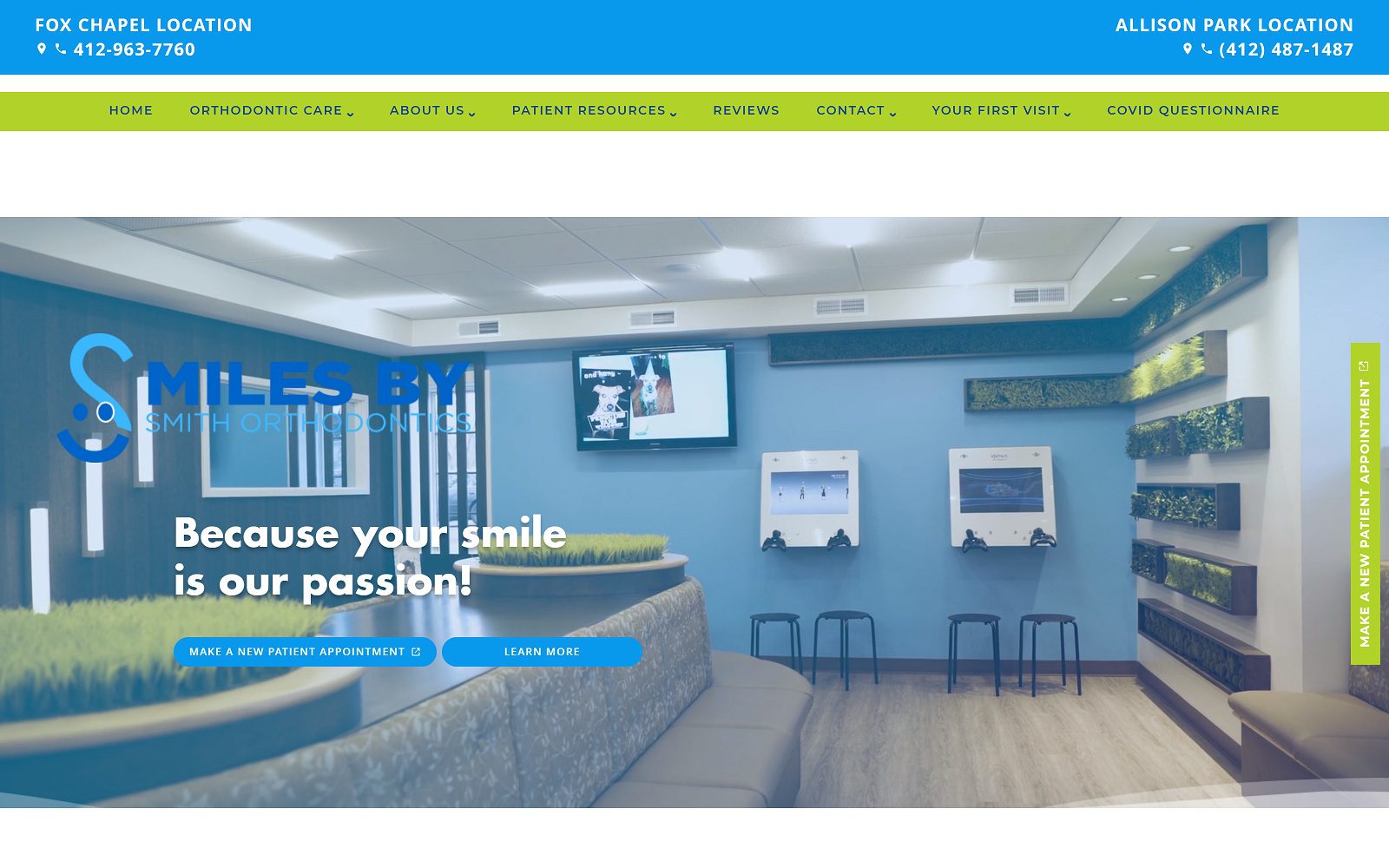 The Screenshot of Smiles by Smith Orthodontics Dr. Bradley D. Smith Website