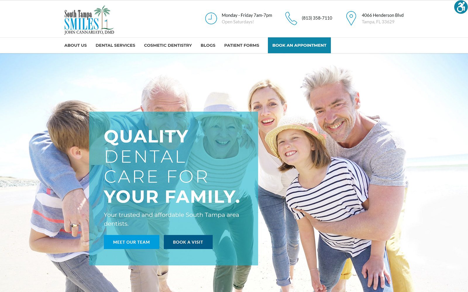 The screenshot of south tampa smiles dr. John cannariato website