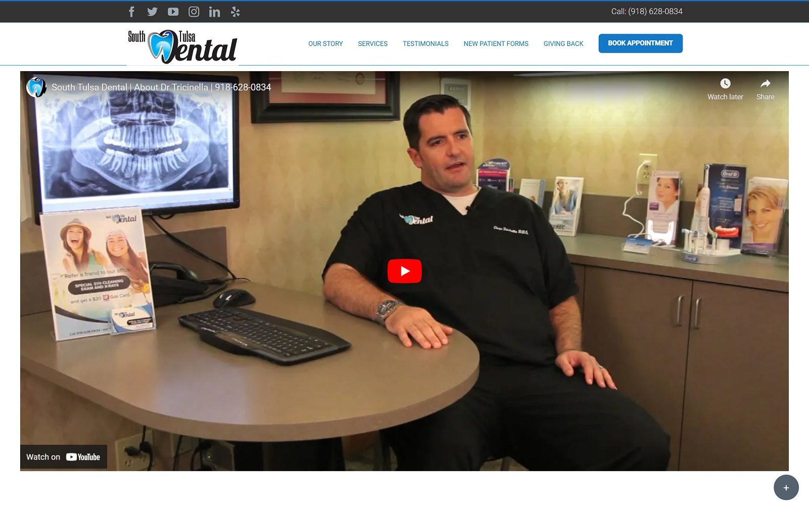 The Screenshot of South Tulsa Dental Website Dr. Chris Tricinella Website