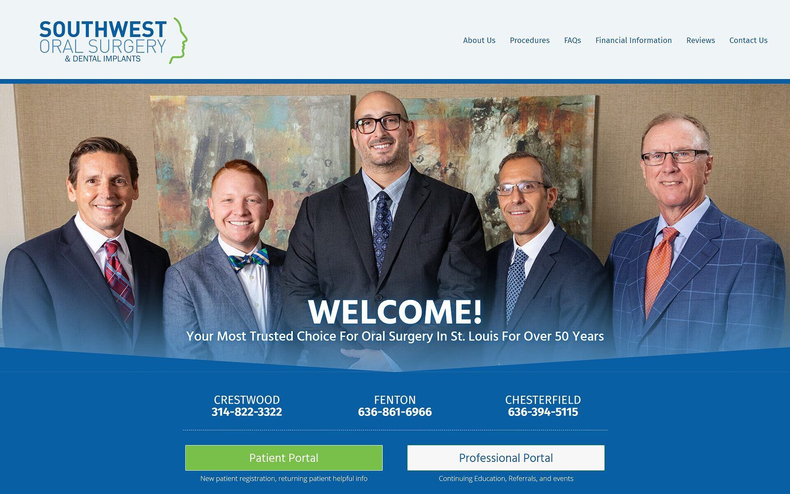 The Screenshot of Southwest Oral Surgery Website