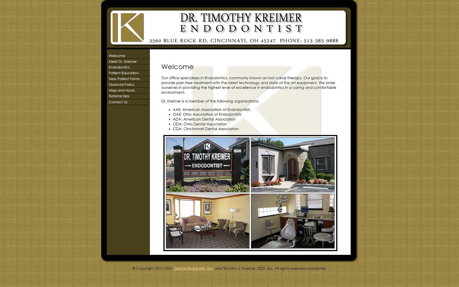 The Screenshot of Kreimer Timothy DDS Website