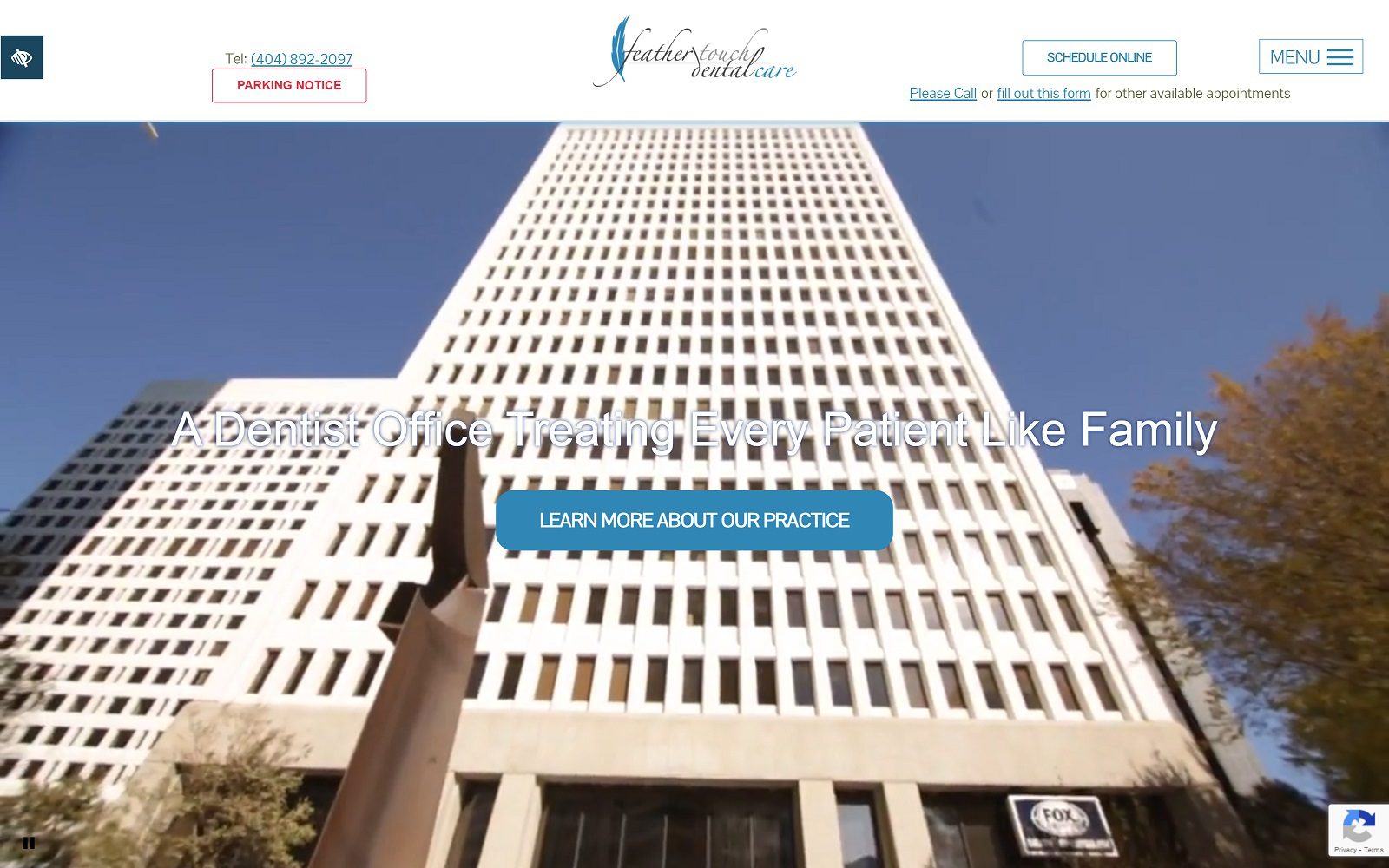 The Screenshot of Feather Touch Dental Care Dr. Donald H. Ross Website