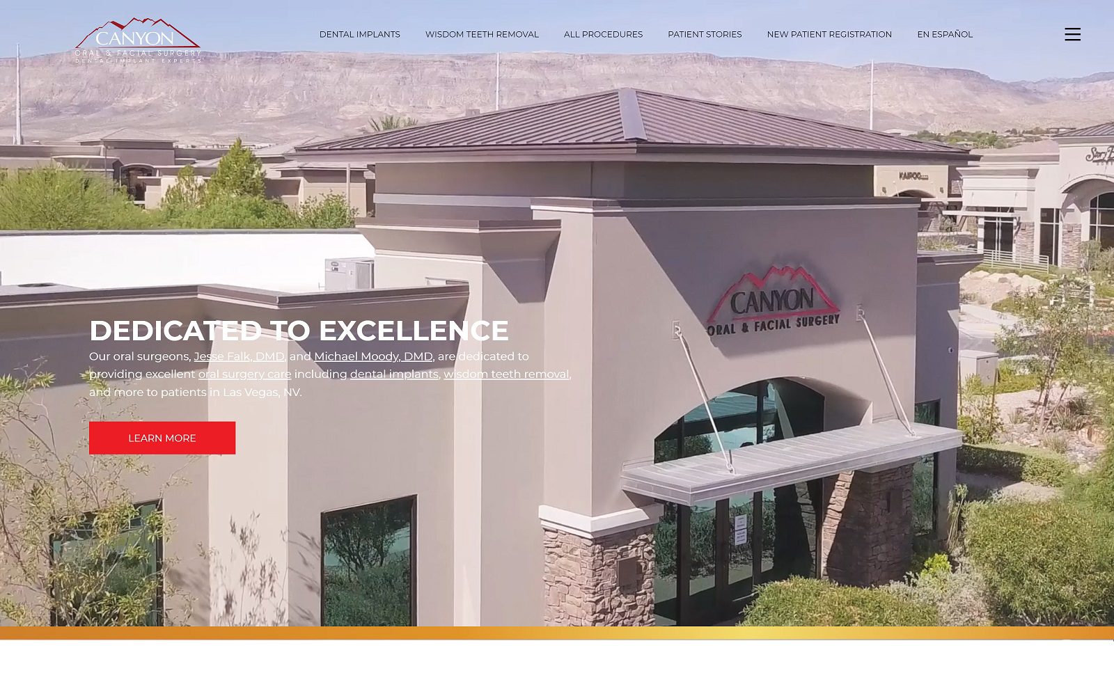 The Screenshot of Canyon Oral & Facial Surgery Dental Implant Experts of Las Vegas Website