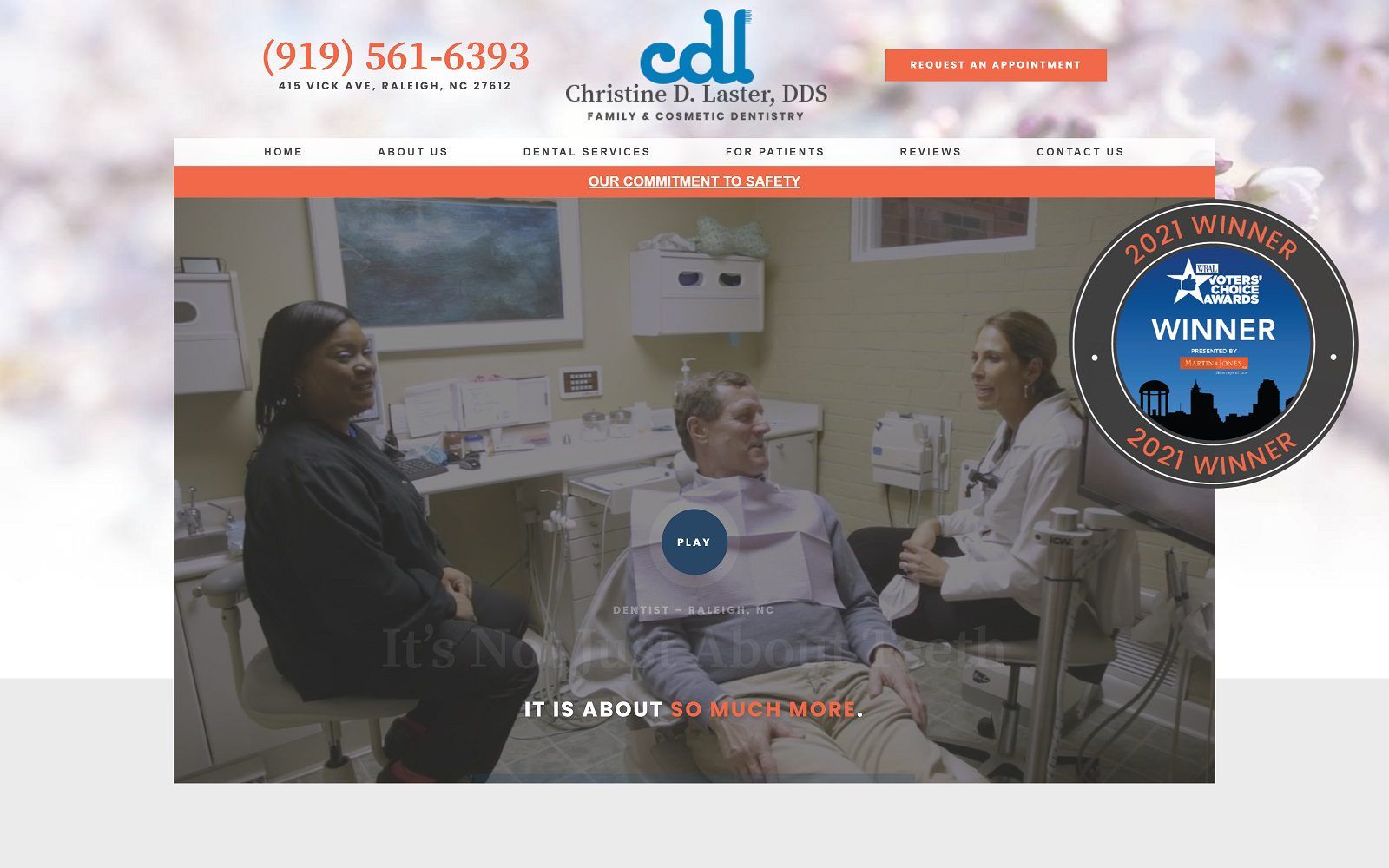 The Screenshot of Christine D. Laster DDS Family and Cosmetic Dentistry Website