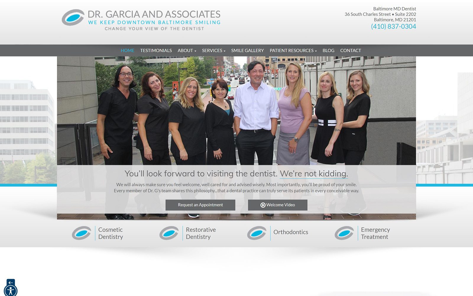 The screenshot of dr. Garcia general & cosmetic dentistry website