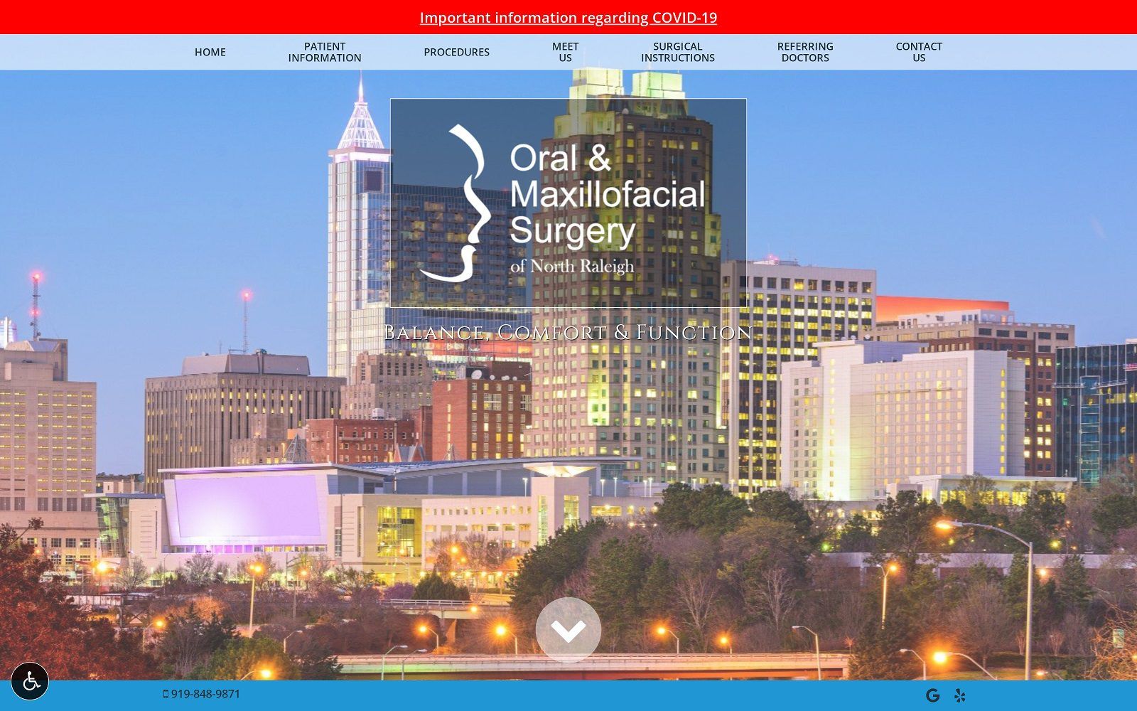 The Screenshot of Oral & Maxillofacial Surgery of North Raleigh: Mark F. Kozacko, DDS Website