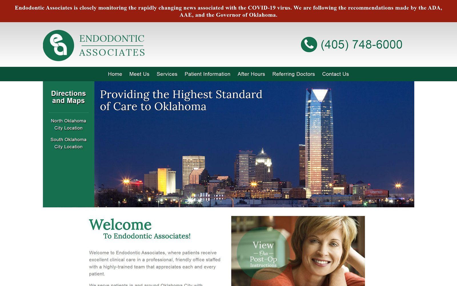 The Screenshot of Endodontic Associates Website