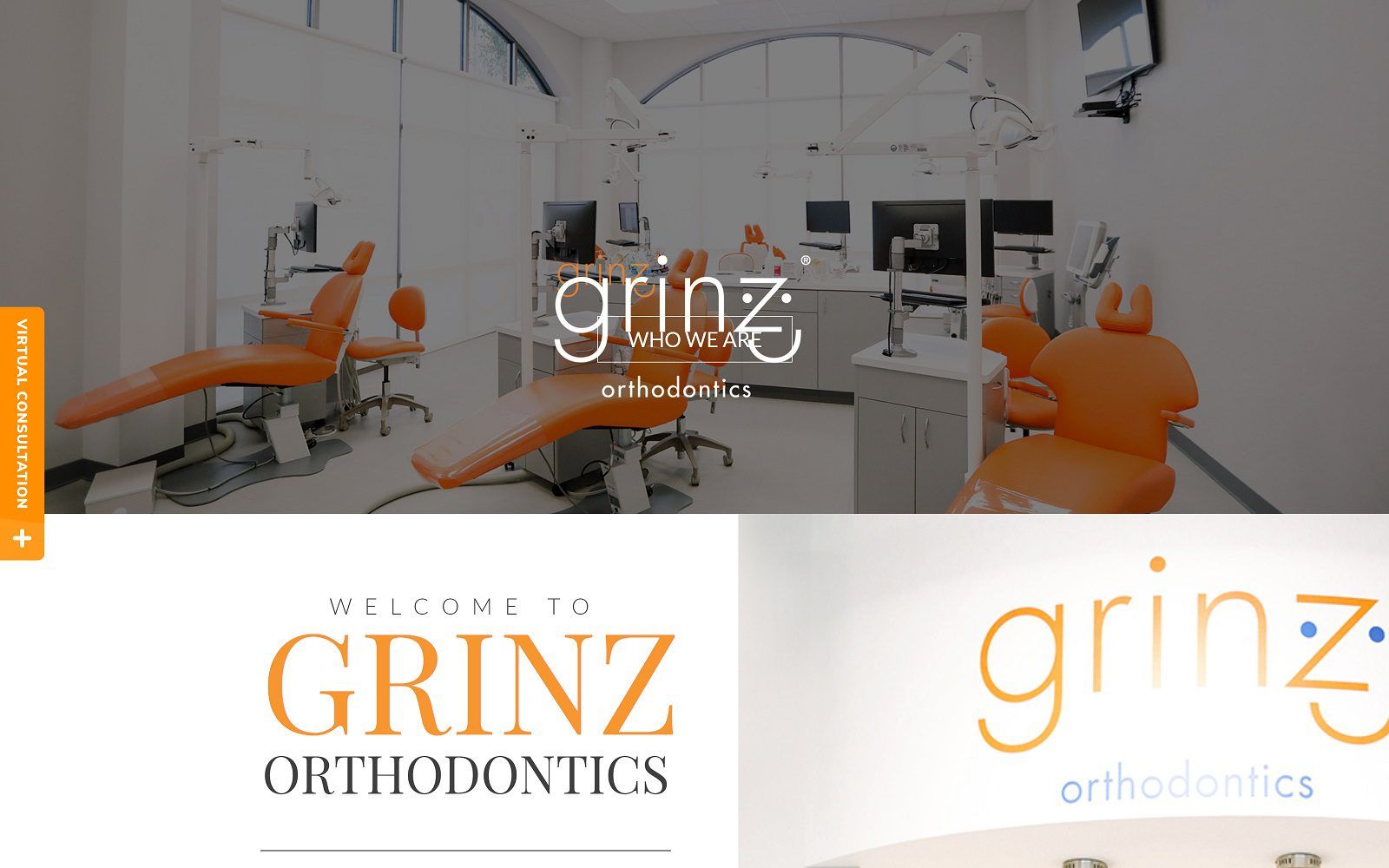 The Screenshot of Grinz Orthodontics Website