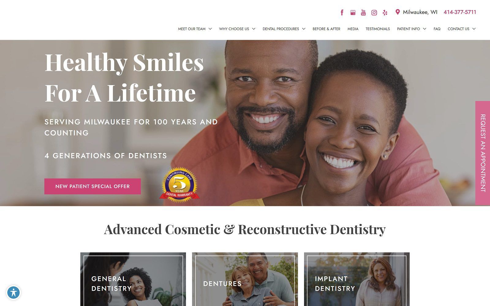 The Screenshot of Hampton Dental Associates, SC Website