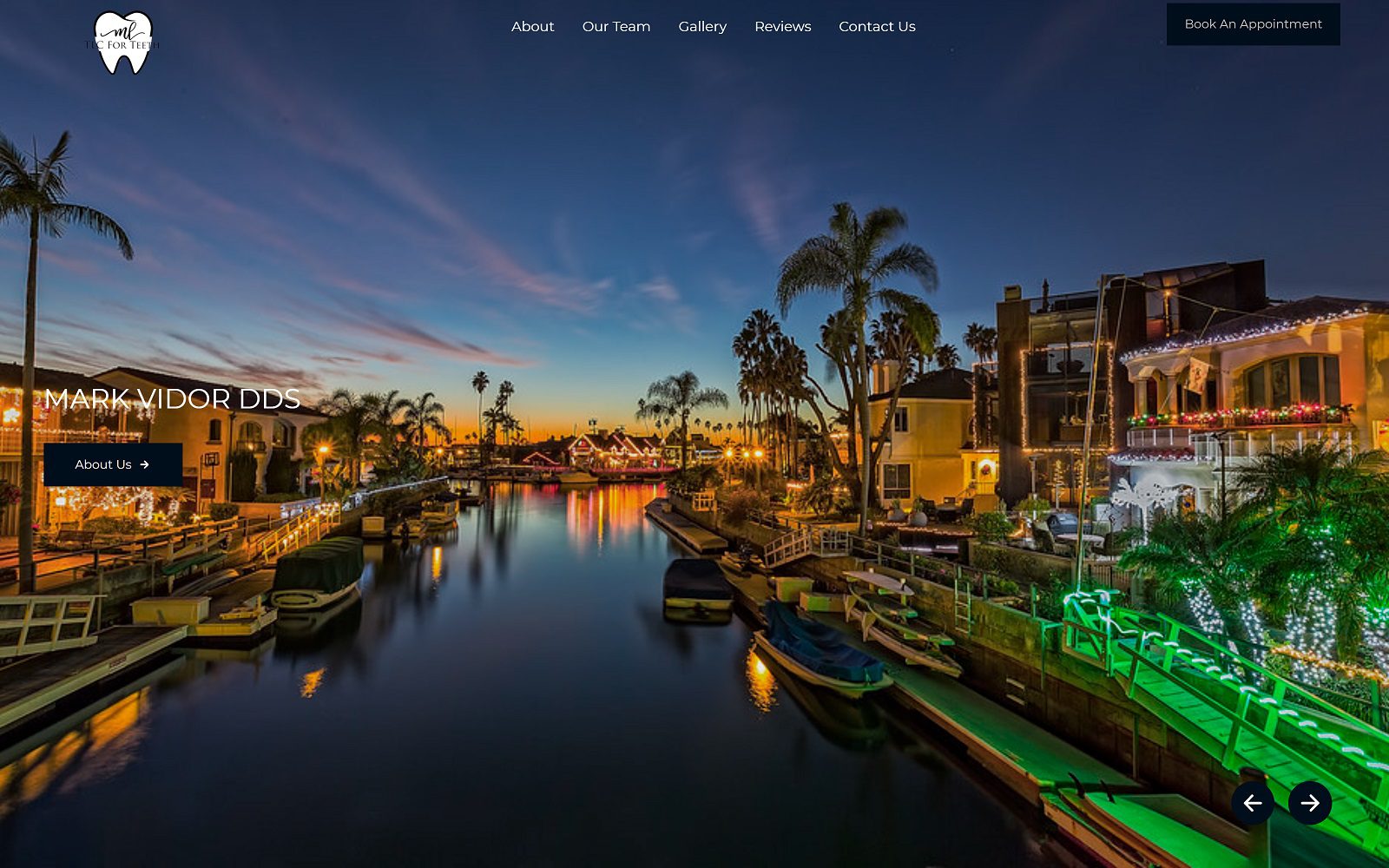The Screenshot of Dr. Mark Vidor, DDS and Dr Matthew Listiyo, DMD Website