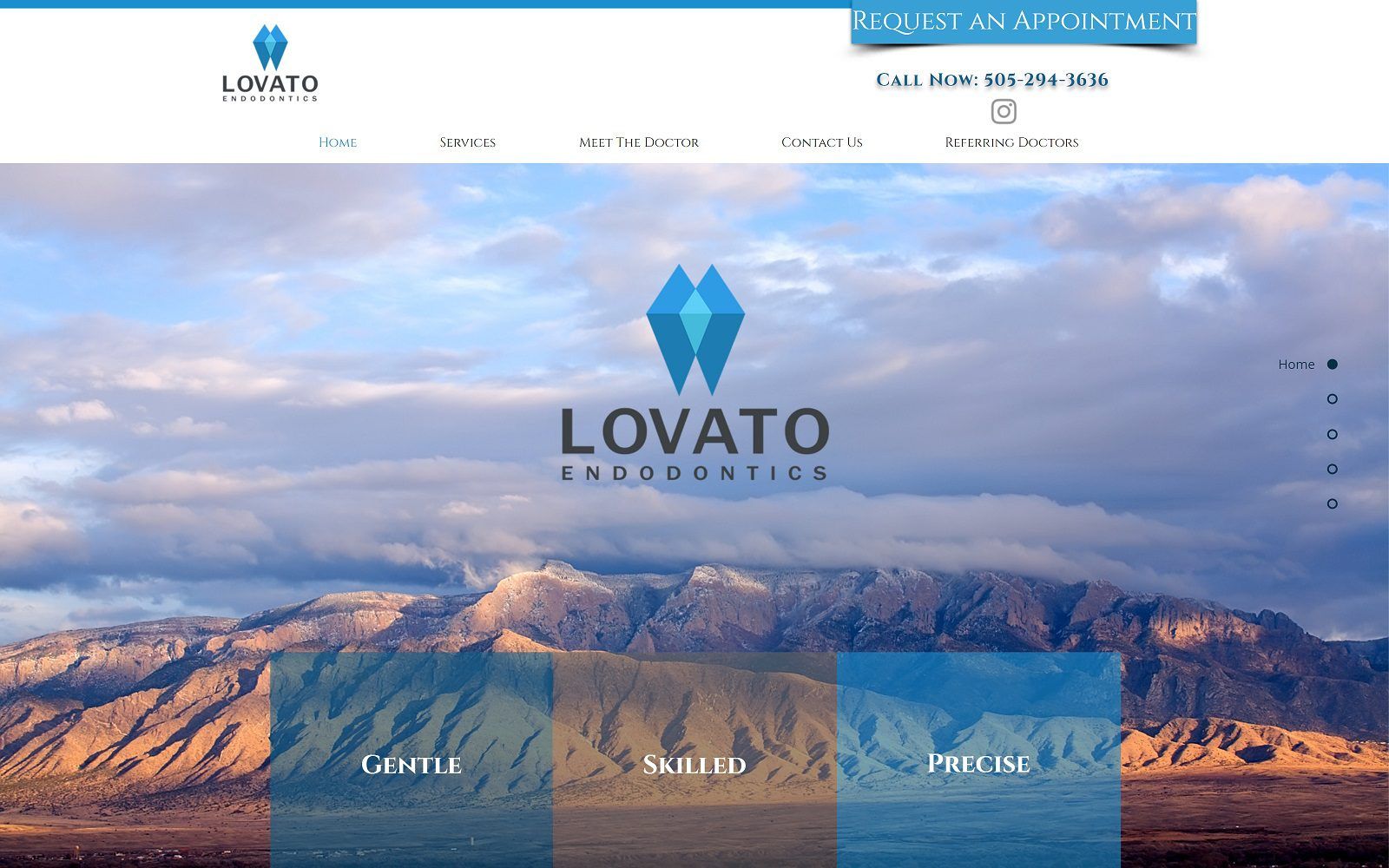 The Screenshot of Lovato Endodontics Dr. Karen Lovato Website