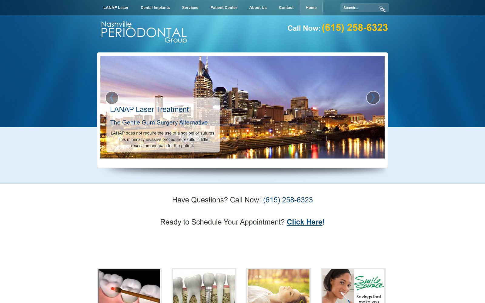 The Screenshot of Nashville Periodontal Group Website