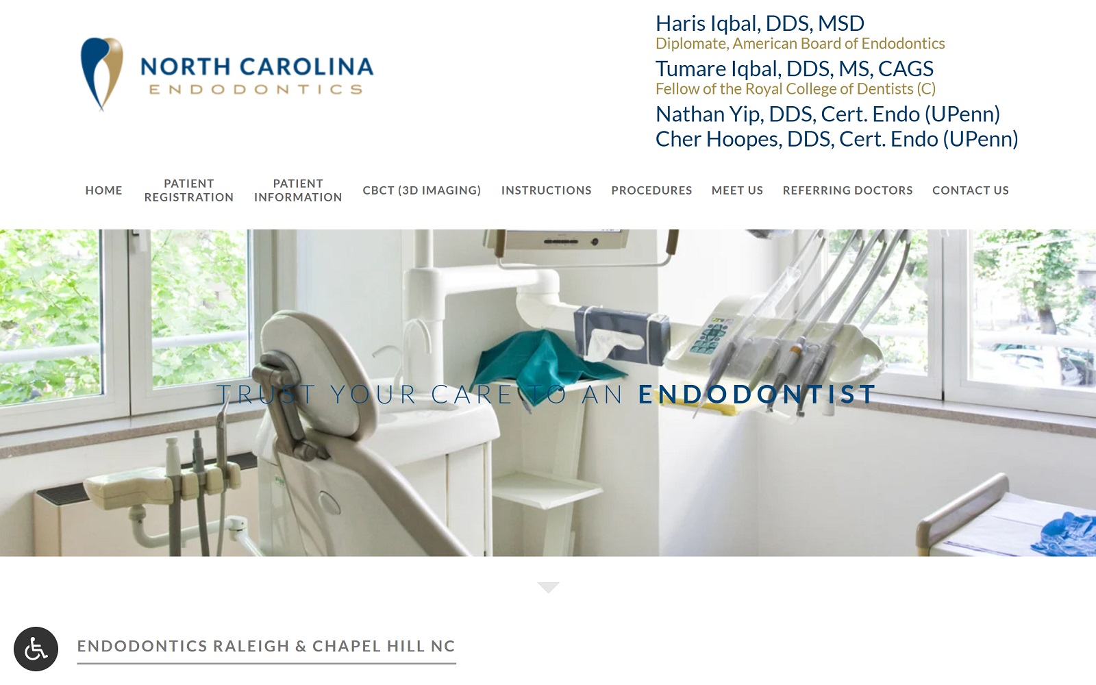 Northcarolinaendodontics. Com screenshot