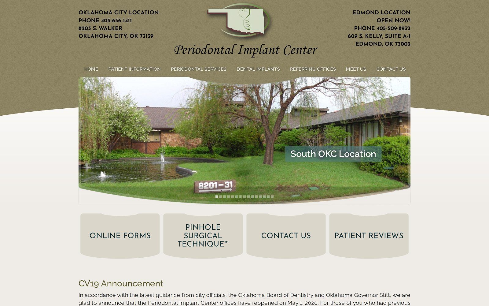 The Screenshot of Periodontal Implant Center Website