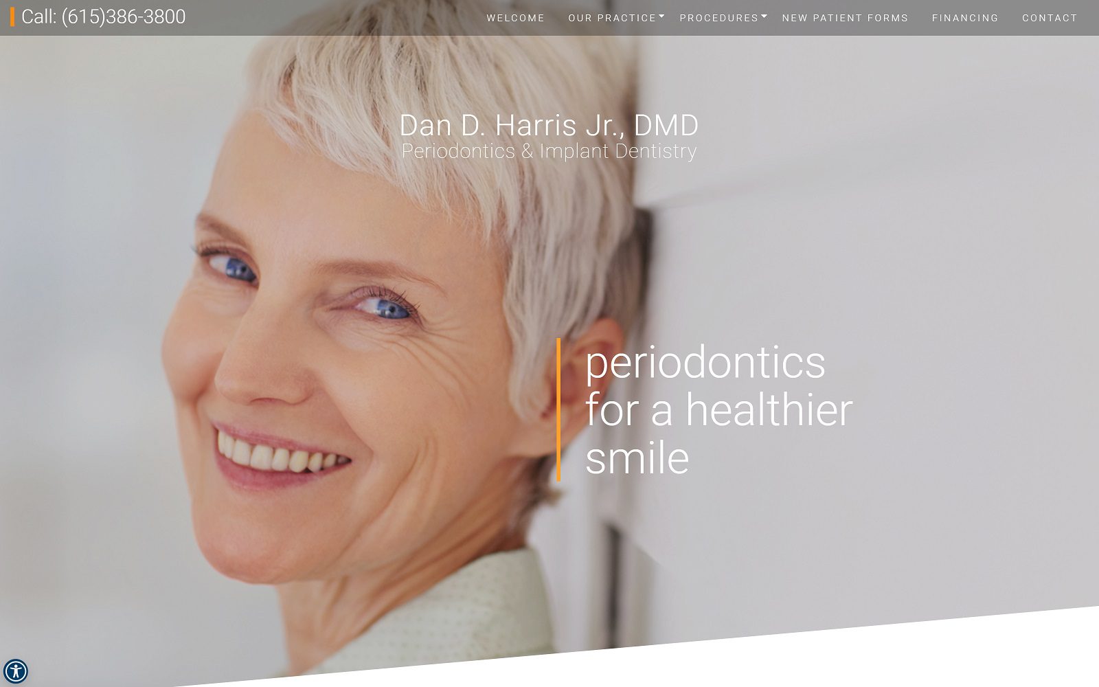 The Screenshot of Dan D. Harris Jr. DMD Website