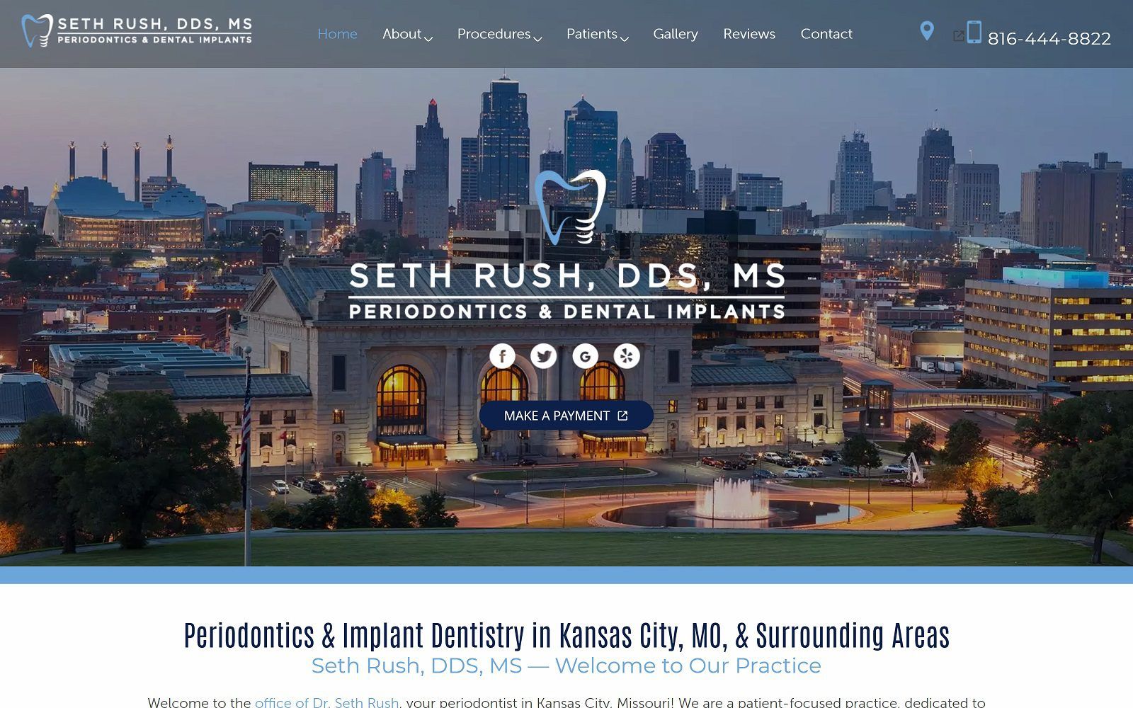 The Screenshot of Seth Rush, DDS, MS Website