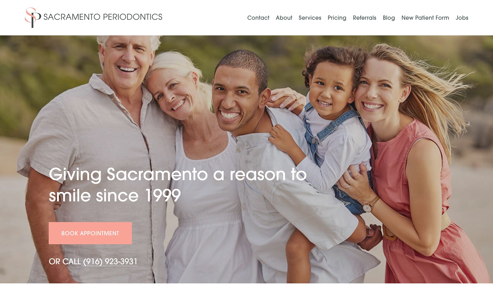 Sacramentoperiodontics. Com screenshot