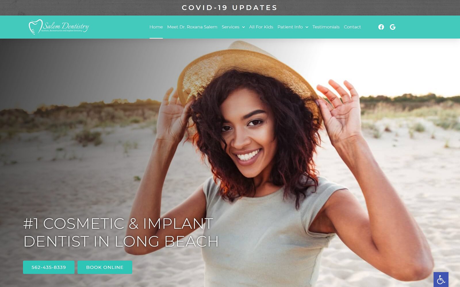 The Screenshot of Salem Dentistry: Roxana Salem, DDS Website
